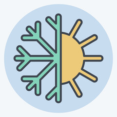 Icon Thermoregulation. related to Bedding symbol. color mate style. design editable