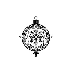 Fototapeta premium Ornate Black & White Christmas Ornament Design