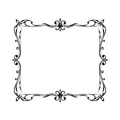 Elegant Black and White Vintage Frame with Ornate Flourishes