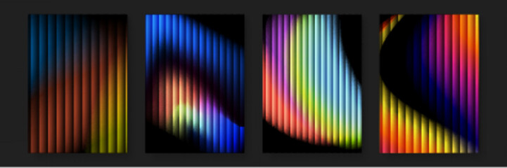 Four abstract backgrounds with vertical stripes. Suitable for modern design projects, website backgrounds, digital presentations, and graphic art ventures.