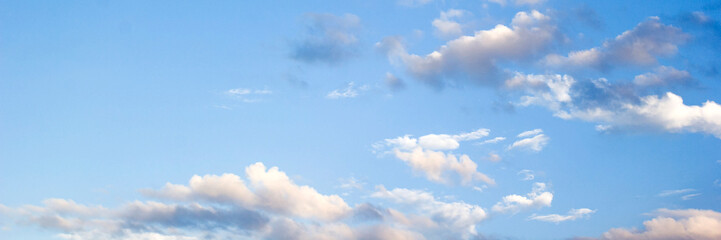 Obraz premium Panorama blue sky and white clouds. Bfluffy cloud in the blue sky background