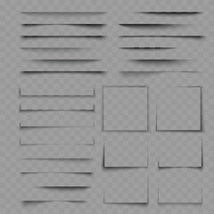 Set of Paper and Cardboard Cut-Outs with Shadows - Vector