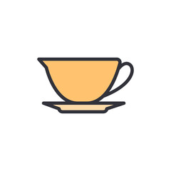 Cup colored icons, minimalist vector illustration ,simple transparent graphic element .Isolated on white background