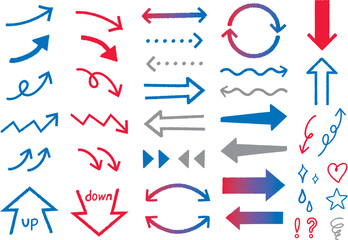 説明資料に使える矢印セット（赤と青）