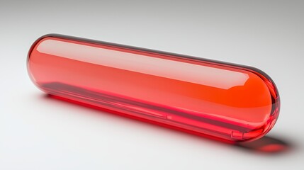 A red glass test tube showcasing vibrant color for laboratory uses.
