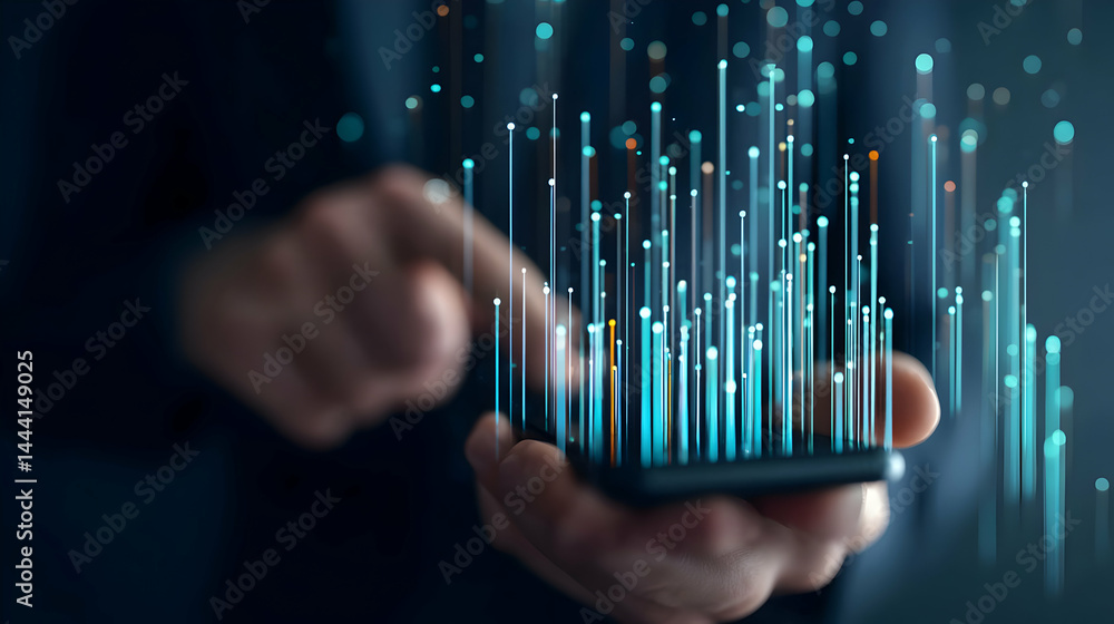 Poster digital data visualization on a mobile device.