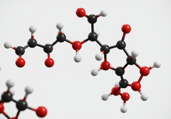 Molecular structure model with atoms