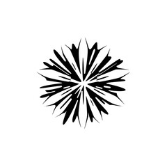 Fototapeta premium Black and White Geometric Flower, Modern Design, Vector Illustration