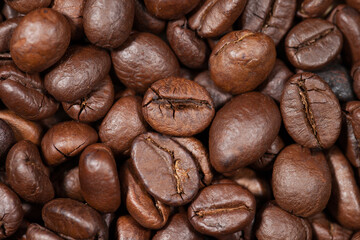 Roasted coffee of coffee beans texture background