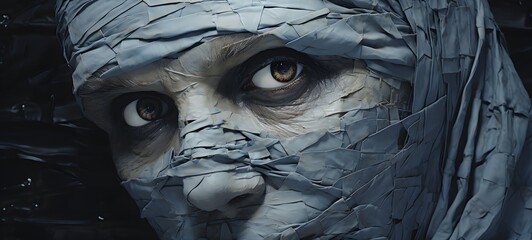 mummy in Delfts Blauw, ai generative