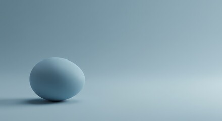 Minimalist Sphere on Light Blue Background Simple Still Life