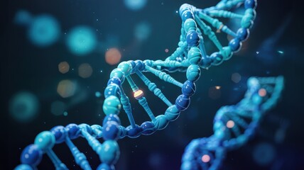 Close up of a double helix dna structure