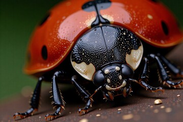 Extreme Close-Up of a Ladybird's Spotted Shell