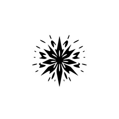 Obraz premium Black and White Starburst Graphic, Minimalist Design