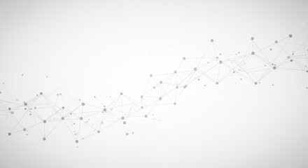 Abstract Network Connection with Nodes on White Background