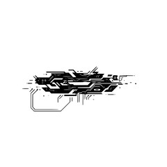 Naklejka premium Futuristic Circuitry Element on White: Tech Graphic Design