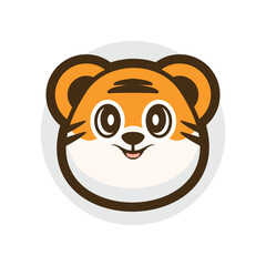 Tiger Head Cute Chubby Mascot Icon