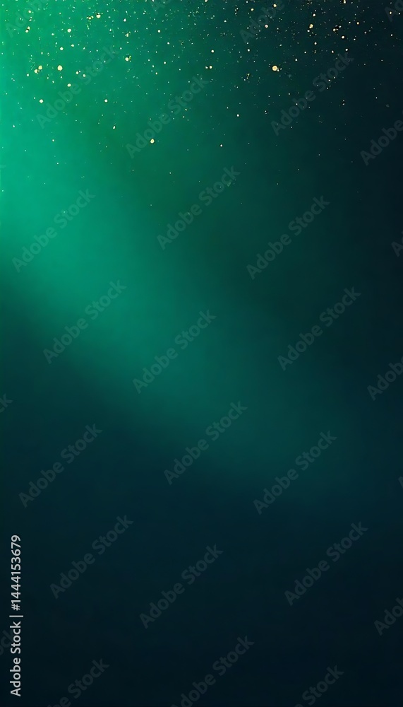 Poster generative ai emerald deep space: golden stardust abstract background