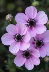 Fototapeta premium Delicate Pink Anemone Flowers in Bloom