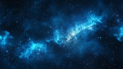 Stunning blue nebula cosmic space background image with stars sky art dark deep night light dream