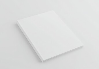Simple view of a closed book with a plain cover isolated on gray background