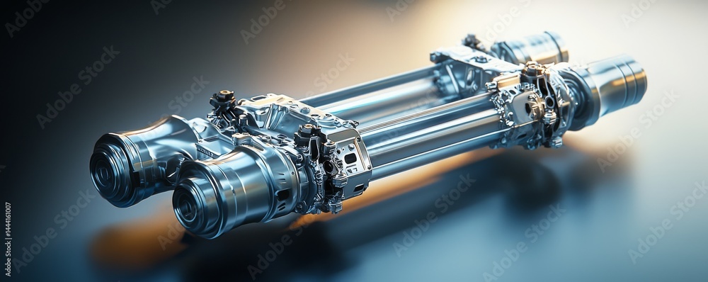 Poster close-up view of a complex industrial machine component showcasing intricate details.