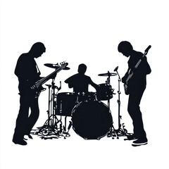 silhouettes of musicians