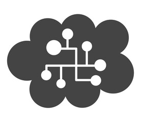クラウドにデータが入っているアイコンイラスト　ベクター

