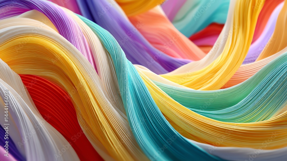 Poster abstract pastel waves background with dynamic movement and soft colors
