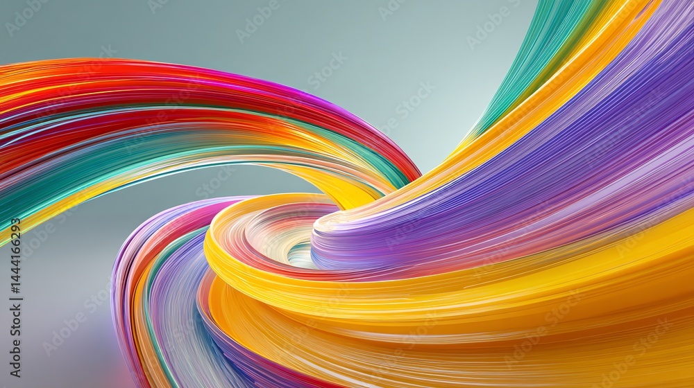 Poster abstract swirling colorful lines forming dynamic wave pattern background