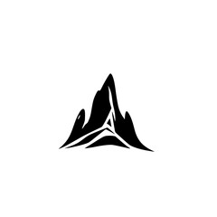 Fototapeta premium Abstract Mountain Peak Logo in Black on White Background