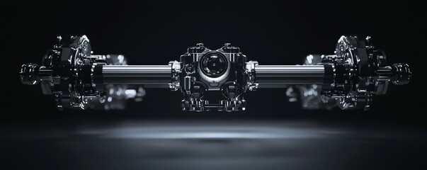 High-tech mechanical part with sleek design, modern technology core.