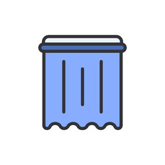 Curtain colored icons, minimalist vector illustration ,simple transparent graphic element .Isolated on white background