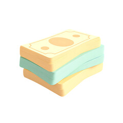 Stack of cartoon cash.  Money, finance, wealth concept.