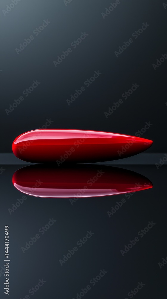 Aufkleber sleek red object with a smooth surface, reflecting on dark backdrop for modern aesthetics.