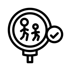 children crossing line icon