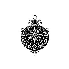 Fototapeta premium Elegant Black and White Christmas Ornament Design