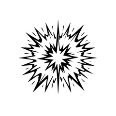 Fototapeta premium Black and White Comic Explosion Burst Element