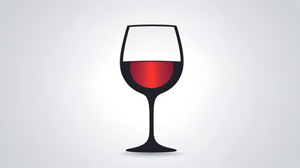 Sleek vector icon of wine glass with liquid, ideal for culinary and drink themes.