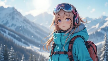 young woman in ski resort