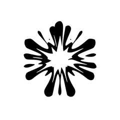 Obraz premium Black Ink Splash Abstract on White, Vector Design, Comic Burst Element
