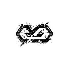 Obraz premium Abstract Black & White Geometric Burst Logo Design