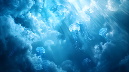 ethereal underwater scene