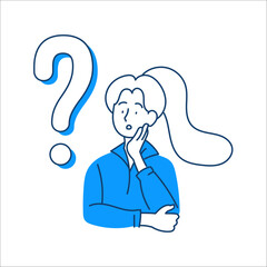 Illustration of a Woman with a Question Mark