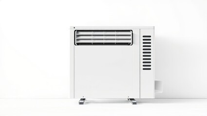 Fototapeta premium Industrial Air Conditioner Rendering - Modern Design on White Background