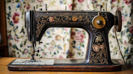 Modern sewing machine with detailed stitching