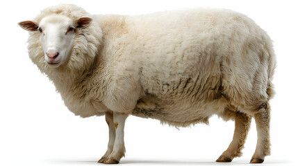 Fototapeta premium Sheep Isolated On White