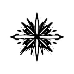 Abstract Black and White Starburst Logo, Geometric Design