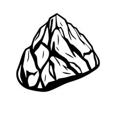 Vector Mountain Illustration: Bold Black and White Design