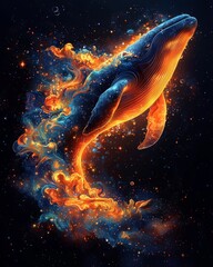 Abstract digital artwork celebrates World Whale Day